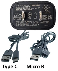 OEM Motorola AC POWER SUPPLY SC-61 5V-1A + 2 USB Cables (Type C & Micro B) - Picture 1 of 7