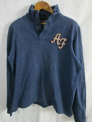 Pullover Abercrombie and Fitch Grande Azul Manga Larga Algodón Pesado Foto 1 de 4