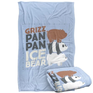 We Bare Bears Grizz Pan Pan Ice Bear Silky Touch Super Soft Throw Blanket - Picture 1 of 8