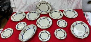 NEW-Set of 13 PCS-VINTAGE- BLACK KNIGHT TRENTINO- PATTERN OCTAGONAL -Dinner set. - Picture 1 of 18