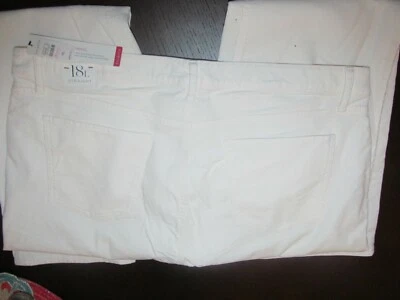 TALBOTS IVORY COLOR FLAWLESS 5 POCKET STRAIGHT CORDUROY PANTS SZ 18L MSRP $95 - Image 1 of 4