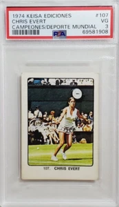 1974 Keisa Ediciones #107 Chris Evert Rookie Card RC PSA 3 VG Tennis HOF - Picture 1 of 2