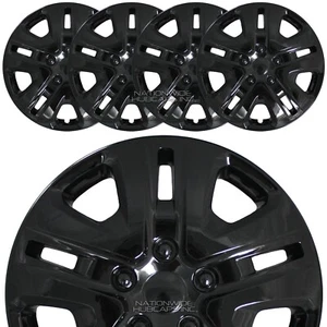 17" Black Set of 4 Wheel Covers Full Rim Hub Caps fit R17 Tire & Steel Wheels - Picture 1 of 8