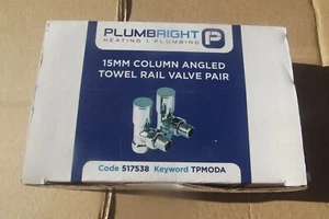 Plumbright pair of 15mm column angled decorative towel rail radiator valves - Picture 1 of 4