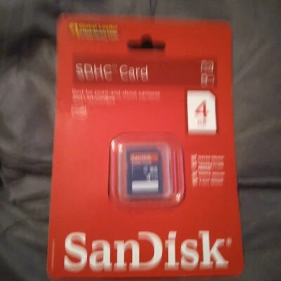 SanDisk SDHC Memory Card 4GB In original unopened package NEW - Image 1 of 2