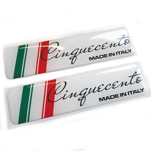 Distintivi Adesivo Decalcomania Gel Cupola Cinquecento Made In Italy 3D adatti a Fiat 500 Abarth - Foto 1 di 2