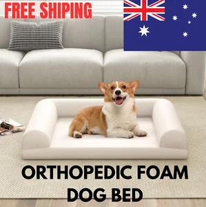 Orthopedic Foam Dog Bed Medium- Small Dogs Egg-Foam Bed with 3-Side Bolster - Picture 1 of 9