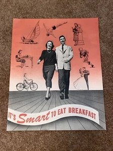 RARE VTG. 1950 It's Smart to eat Breakfast paper pamphlet Cereal Institute, Inc. - Picture 1 of 9