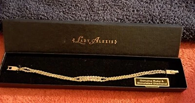 Brazalete Lady Alexis Rubí Genuino y Diamantes Simulados  Foto 1 de 3