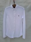 Polo Ralph Lauren Shirt Mens Medium White Slim Fit Knit Oxford Flesh Pony Cotton