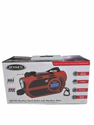 Jensen JEP-650 AM/FM Weather Band Radio With Weather Alert, Red Color - Image 1 of 2