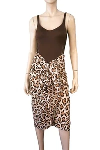 Y2K New ERMANNO SCERVINO eopard Print Cotton Sarong Pareo ONE SIZE - Picture 1 of 5
