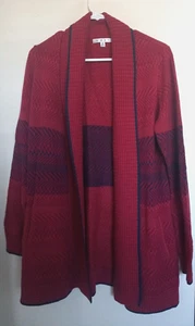 Cardigan Cabi Joy maglione aperto davanti #897 bellissimo motivo ruggine e navy taglia M - Foto 1 di 4