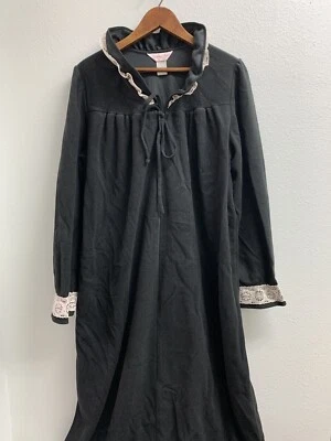 ALBORNOZ VINTAGE SEARS NEGRO BEIGE ENCAJE CARRUAJE CANCHA BOLSILLOS CREMALLERA LAZO Foto 1 de 4