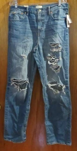 AE77 New York Slouch Distress Blue Denim Damen Jeans Gr. 10 Reg NEU Org. 138 $ - Bild 1 von 8