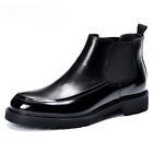 Retro British Mens Pull On Chelsea Ankle Boots Real Leather Business Shoes 37-46