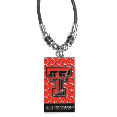 TEXAS TECH RED RAIDERS DIAMOND PLATE NECKLACE ROPE NCAA OFFICIALLY LICENSED NEW Cover