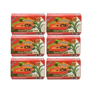 Papaya Riso Latte Miele Sapone Asantee Erbe Nat Schiarente Anti Invecchiamento 125 g X 6 - Foto 1 di 7
