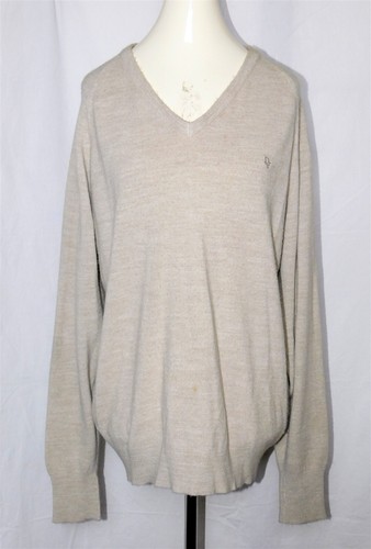 Maglione vintage anni 80 CHRISTIAN DIOR avena beige scollo a V taglia XL