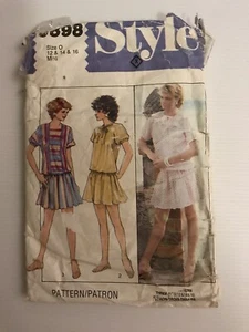 Style 3898 Vintage 80s Sewing Pattern Loose Fitting Dresses Sizes: 12-14-16 - Picture 1 of 8