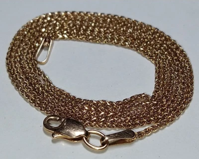 Solid 14k rose gold 1.2mm dainty wheat chain necklace 2.75  grams - 18.75" - Imagem 1 de 4