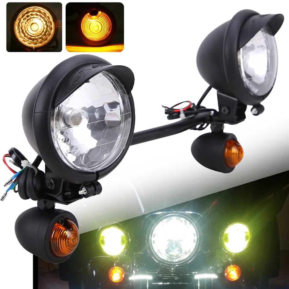 Driving Passing Fog W Turn Signal Lights Bar For Yamaha V Star 650 950 1100 1300 - Image 1 of 4