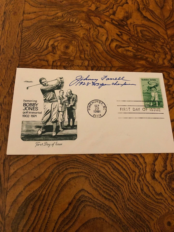 Johnny Farrell Autographed 1st Day Issue Bobby Jones! Golf Great. d.1988. Rare! - Image 1 of 4