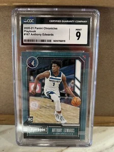 Anthony Edwards Rookie 2020-21 Panini Chronicles Playbook CGC 9 RC - Picture 1 of 2