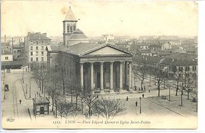 CP 69 RHÔNE - Lyon - Place Edgard Quinet et Eglise Saint-Pothin - Imagen 1 de 1