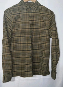 Lululemon Masons Peak Flannel Shirt Adult Small? Brown Plaid Button Up No Tags - Picture 1 of 7