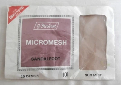 BNIP Vintage 1960s M&S St Michael Sheer Micromesh Seamfree Stockings Size 10 1/2 - Image 1 of 2