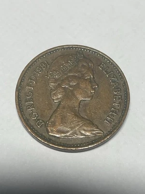 Moneda de bronce Reino Unido 1 centavo nuevo 1981 prueba Isabel II Foto 1 de 2