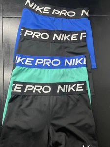 Nike Kids' Pro Shorts 4 pack - Blue , 2 Black, and Green XL - Picture 1 of 13