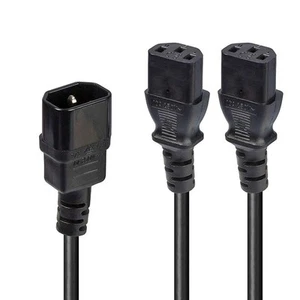 LINDY 30039 2m IEC C14 auf 2X IEC C13 Y-Netzkabel 2 m - Afbeelding 1 van 10