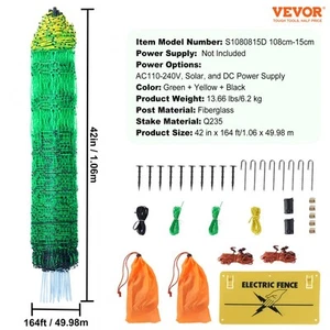 Portable Electric Fence Netting for Goats Sheep and Dogs 1.06x49.98m with Stakes - Picture 1 of 8