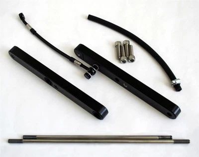 Forward Control Extension Brackets Gloss Black 4.00" Length Extended Victory Kit Foto 1 de 2
