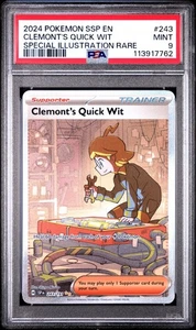 Surging Sparks Clemonts Quick Wit 243/191 Special Illustration Rare PSA 9 - Picture 1 of 2