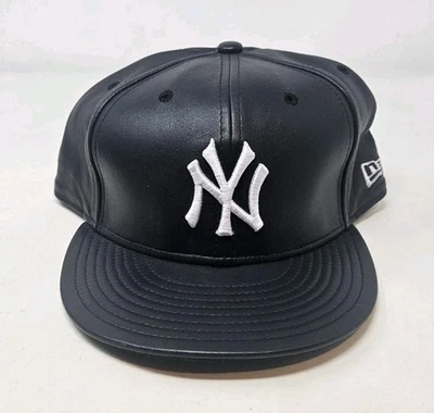 Gorra New Era New York Yankees Genuina Talla 8 Cuero Azul Blanco Logo Foto 1 de 4