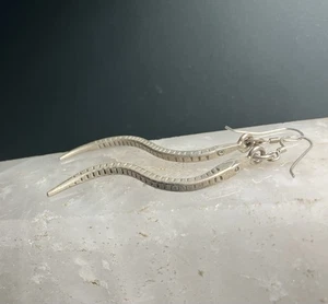 "Pendientes colgantes de serpiente de plata de ley de 2""" - Imagen 1 de 6