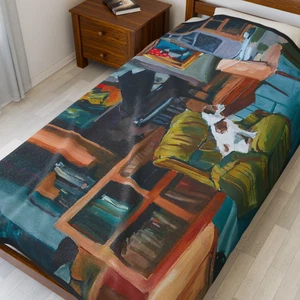 Frasier Apartment Plush Blanket | Cozy Retro TV Show Throw | Sitcom Home Decor - Picture 1 of 19