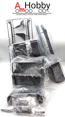 Tamiya 1/14 Scania 770S 8x4/4 Pre-painted Gun Metal Cab Parts Bundle - Image 1 of 4