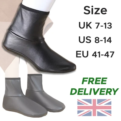 Thermal PU Leather Socks, Warm Fleece Lined Anti-Slip Home Floor Unisex Socks - Image 1 of 4