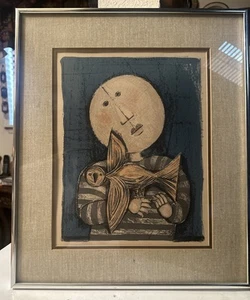 GRACIELA RODO BOULANGER, "Boy With Bird" BIRD SUITE COLORED LITHOGRAPH SIGNED - Picture 1 of 12