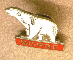 Norge Polar Bear Enamel Lapel Pin - Picture 1 of 3
