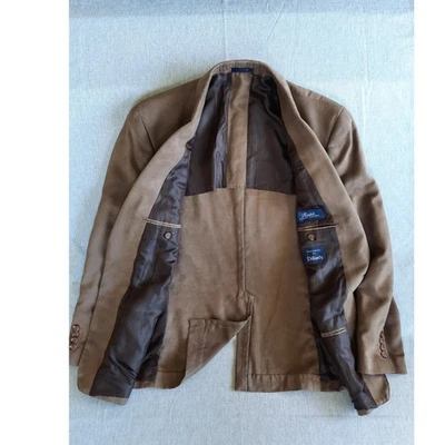 Blazer deportivo Ralph Lauren para hombre 44L línea de poliéster puro marrón oscuro gamuza 2 botones Foto 1 de 4