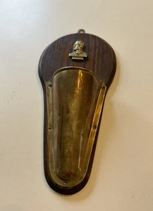 Unusual King Edward VIII Brass and Wood Wall Mounted Spill Holder/Vase c.1936 - Picture 1 of 6