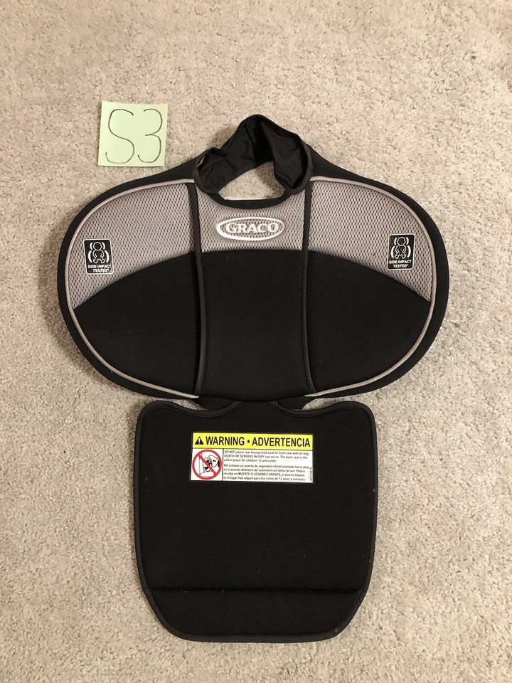 GRACO Car Seat Replacement Headrest Top Frame Cover Only Black Gray - Image 1 of 4