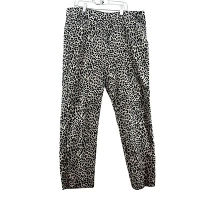 Pantalones ajustados al tobillo con estampado de leopardo del mercado negro de la Casa Blanca talla 8R Foto 1 de 4
