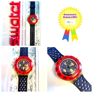 Swatch Nuovo NOS Scuba Deep Blue SDK100 1990 Vintage Orologio da polso Anni 90 - Foto 1 di 10