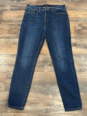 Pantalones de mezclilla ajustados Banana Republic con curvas para mujer 32/14 azul tiro alto elásticos Foto 1 de 4